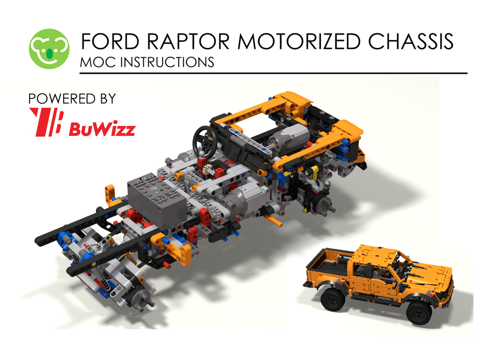 Lego Motorized Chassis for Ford Raptor 42126 : 4WD + Buwizz + 2 speed Gearbox