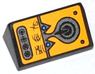 Lego Slope 30 1 x 2 x 2/3 with Switches, Alien Characters, Knob and Rivets Pattern (Sticker) - Set 70002