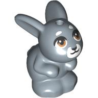 Lego Animal, Rabbit / Bunny Sitting with Medium Nougat Eyes, White Nose Print (Melody)