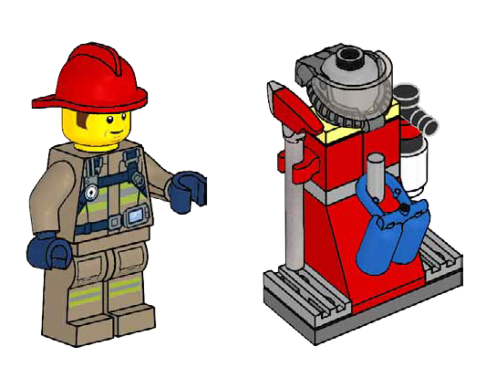 Lego Firefighter Bob with Equipment