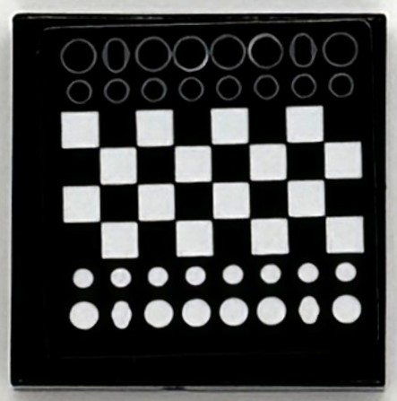 Lego Tile 2 x 2 with Chess Board, White Checkered Pattern (Sticker) - Set 76294 / Black