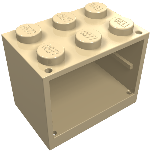 Lego Cupboard 2 x 3 x 2 with Solid Studs / Tan