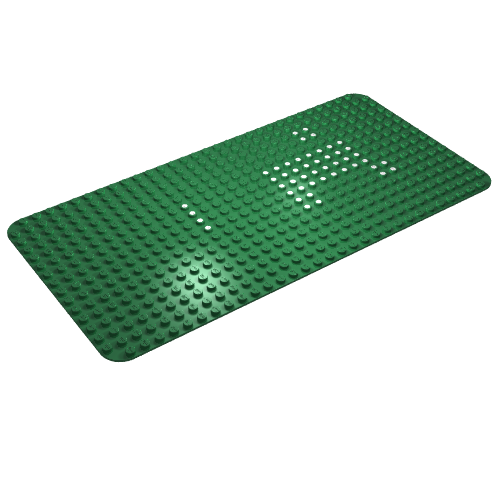 Lego Baseplate 16 x 32 with Rounded Corners and Dots Print [352] / Green