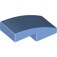 Lego Brick Curved 2 x 1 No Studs [1/2 Bow] / Medium Blue