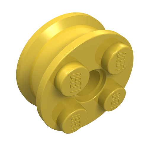 Lego Wheel Freestyle with 2 x 2 Studs and Pin Hole / Yellow