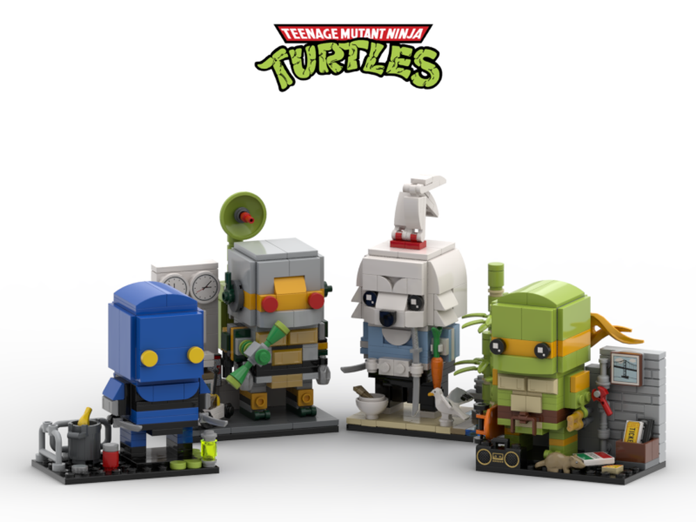 Lego TMNT - Super Set 2 - Brickheadz ( Foot Soldier + Metalhead + Miyamoto Usagi + Michelangelo )