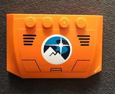 Lego Wedge 4 x 6 x 2/3 Triple Curved with Arctic Explorer Logo on Orange Background Pattern (Sticker) - Set 60195