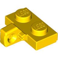 Lego Hinge Plate 1 x 2 Locking with 1 Finger on Side, with Groove / Yellow