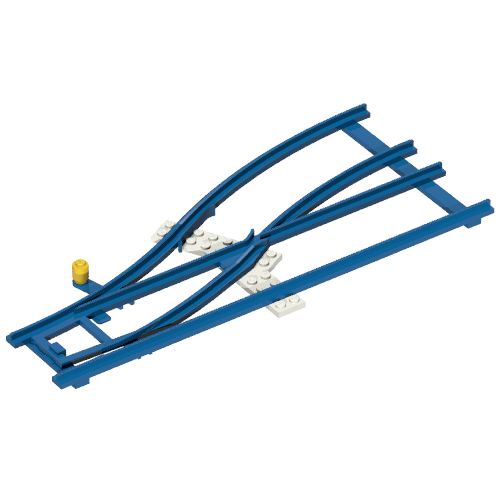 Lego Vehicle Track, Train, 4.5V Switch Point Left with White Ties / Blue