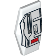 Lego Large Figure Armor Plate, Small with Mechanical Print / White