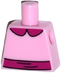 Lego Torso Simpsons Dress with Magenta Collar and Belt Pattern / Bright Pink