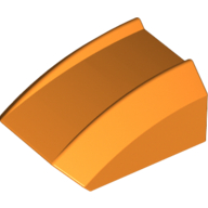 Lego Brick Curved 2 x 2 with Lip, No Studs / Orange