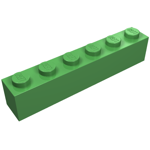 Lego Brick 1 x 6 / Bright Green