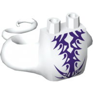 Lego Lower Body with Tail with Dark Purple Scales Print / White