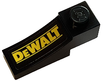 Lego Arch 1 x 3 Inverted with Yellow DeWALT Logo Pattern Model Right Side (Sticker) - Set 76919