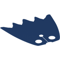 Lego Neckwear Cape, Scalloped 5 Points with Black Back [Spongy Stretchable Fabric] / Dark Blue