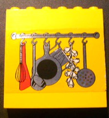 Lego Brick 1 x 6 x 5 with Kitchen Rack Pattern (Sticker) - Set 232 / Yellow