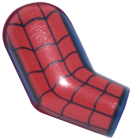 Lego Arm, Right with Black and Red Webbing with Straight Sides Pattern