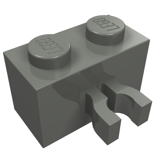 Lego Brick Special 1 x 2 with Vertical Clip [Thick U Clip] / Dark Bluish Gray