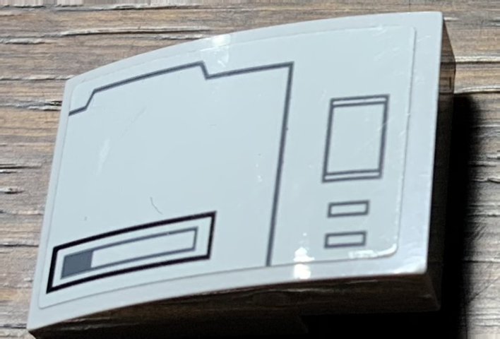Lego Slope, Curved 3 x 2 with SW TIE Striker Hull Plates Pattern Model Right Side (Sticker) - Set 75154