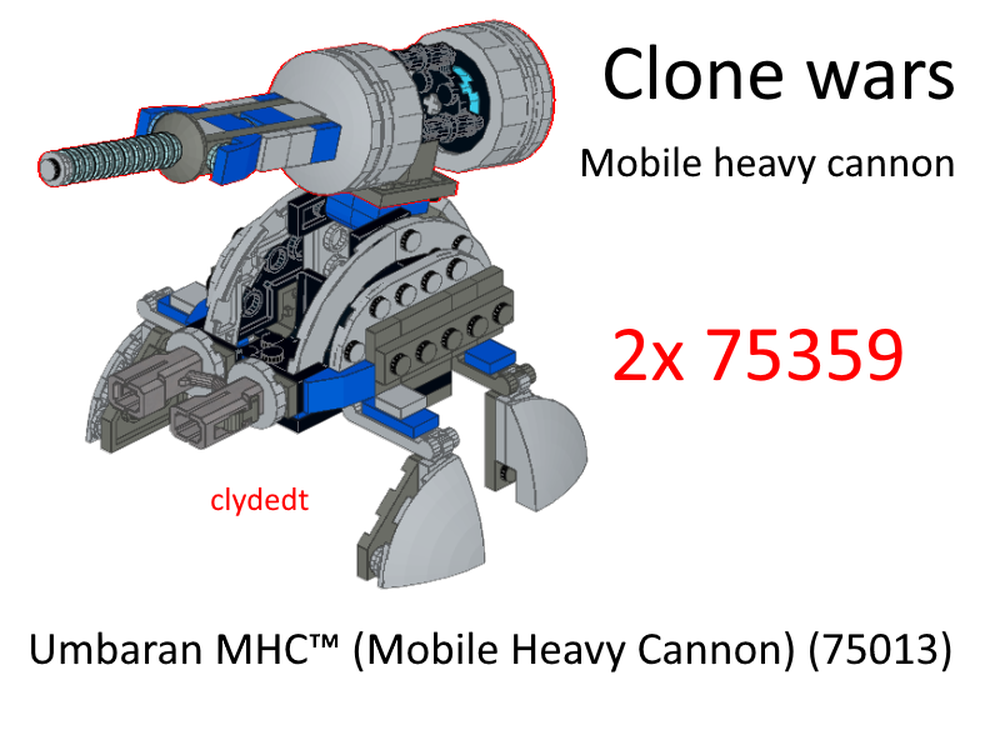 Lego Mobile Heavy Cannon alternate build (2 x 75359)