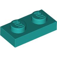 Lego Plate 1 x 2 / Dark Turquoise