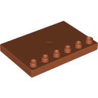Lego Duplo Plate Special 4 x 6 with Studs on Edge / Dark Orange