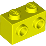 Lego Brick Special 1 x 2 with 2 Studs on 1 Side / Vibrant Yellow