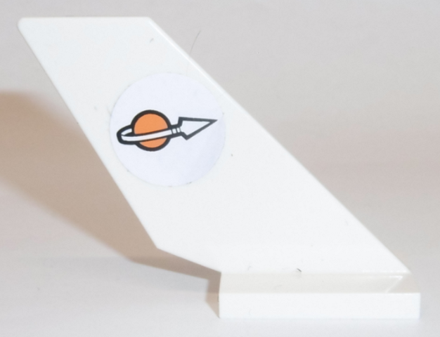 Lego Tail Shuttle with Classic Space Logo Pattern Model Right Side (Sticker) - Sets 7690 / 7692