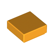 Lego Tile 1 x 1 with Groove / Bright Light Orange