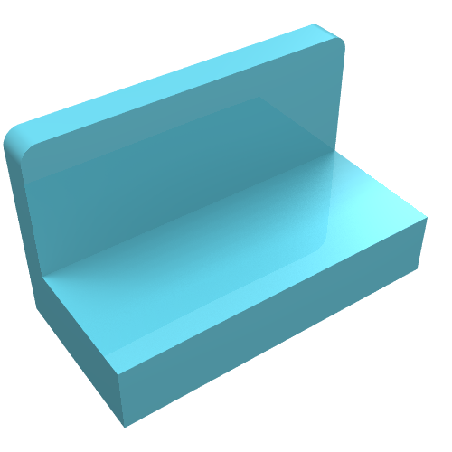 Lego Panel 1 x 2 x 1 [Rounded Corners] / Pastel Blue