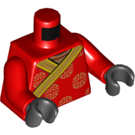 Lego Torso Robe, Gold Decorations and Trim Print, Red Arms, Black Hands