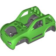 Lego Duplo Toolo Car Chassis with Bright Green Body and Dark Bluish Gray Interior