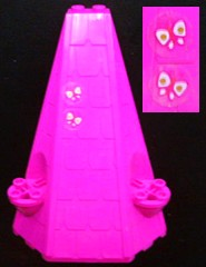 Lego Tower Roof 6 x 8 x 9 with 2 Butterflies Pattern (Stickers) - Set 7582 / Magenta