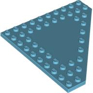 Lego Wedge Plate 10 x 10 Cut Corner [No Centre Studs] / Medium Azure