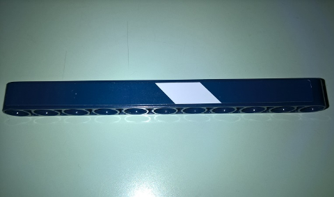 Lego Technic, Liftarm Thick 1 x 11 with White Stripe Pattern Model Left Side (Sticker) - Set 41999