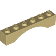Lego Brick Arch 1 x 6 / Tan