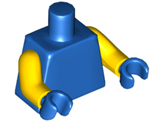 Lego Torso Plain / Yellow Arms / Blue Hands