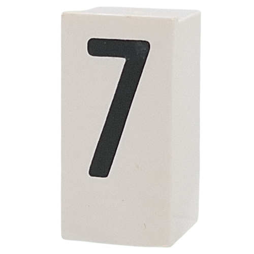 Lego Tile Special 1 x 2 x 5/6 with Stud Hole in End with '7' Print