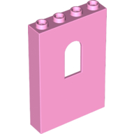Lego Panel 1 x 4 x 5 with Arched Window / Bright Pink