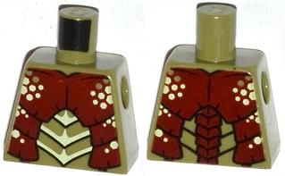 Lego Torso Galaxy Squad Mantizoid with Dark Red, Yellowish Green and Black Exoskeleton Pattern / Olive Green