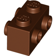 Lego Brick Special 1 x 2 with Studs on 2 Sides / Reddish Brown