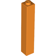 Lego Brick 1 x 1 x 5 with Solid Stud / Orange