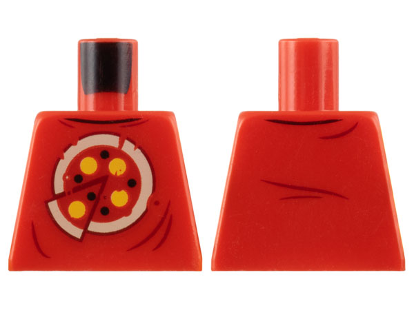 Lego Torso Shirt with Pizza Pattern / Red