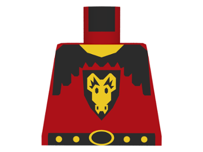 Lego Torso Castle Dragon Knights Dragon Face on Shield Pattern / Red