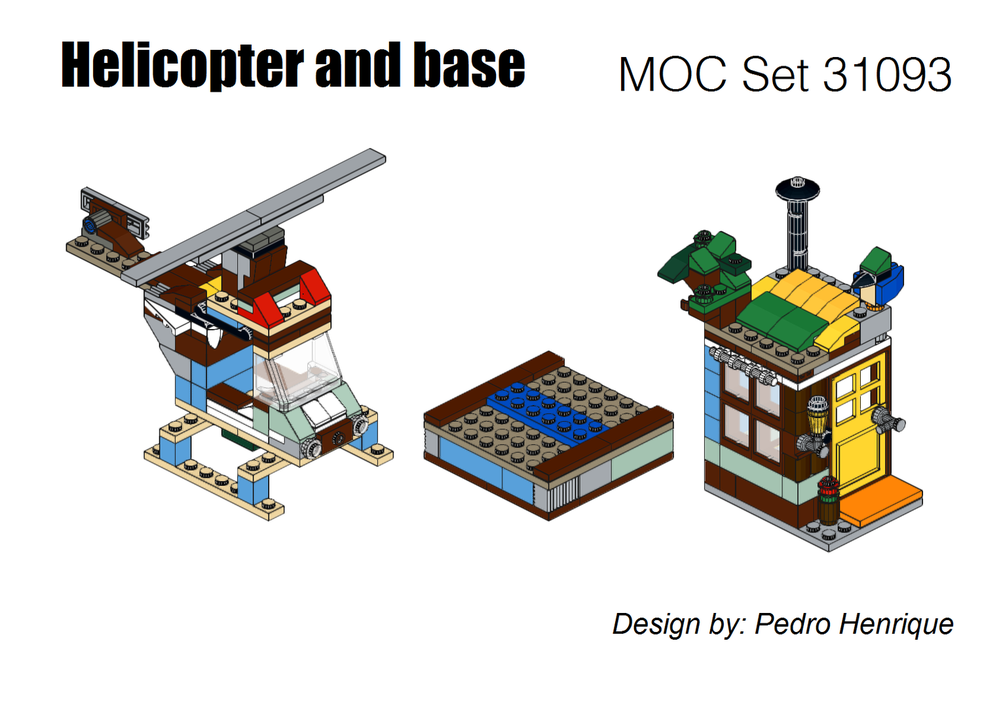 Lego Helicopter and base - MOC 31093