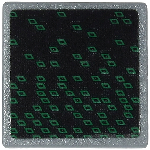 Lego Road Sign 2 x 2 Square with Open O Clip with Dark Green Rhombuses on Black Background Pattern (Sticker) - Set 71712