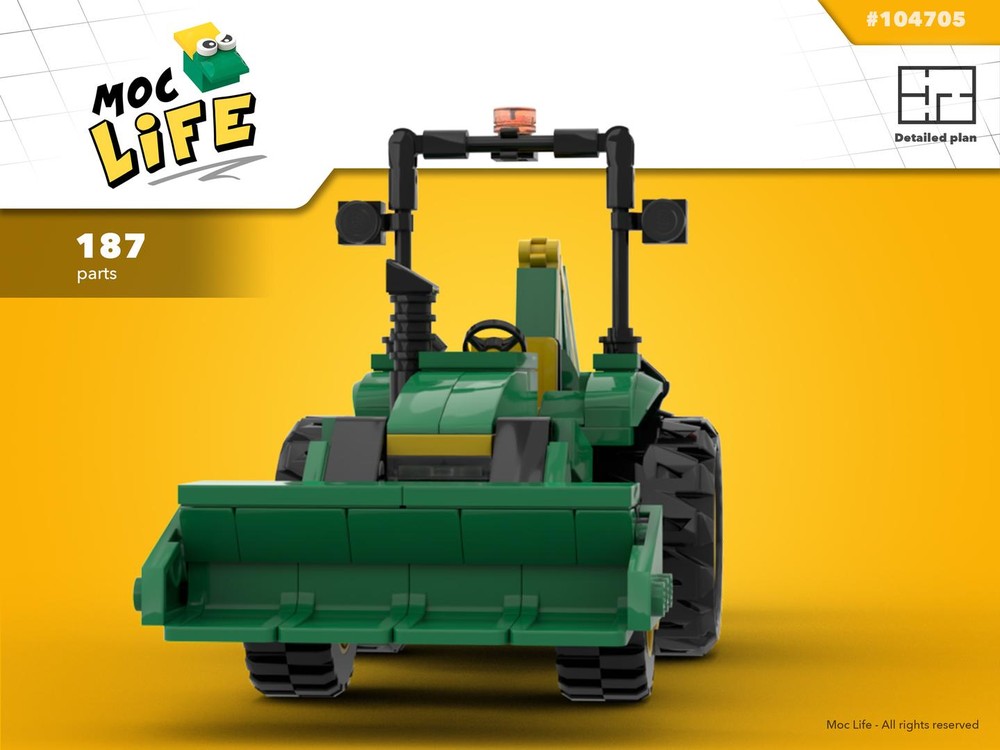 Lego John Deere 4000 with backhoe