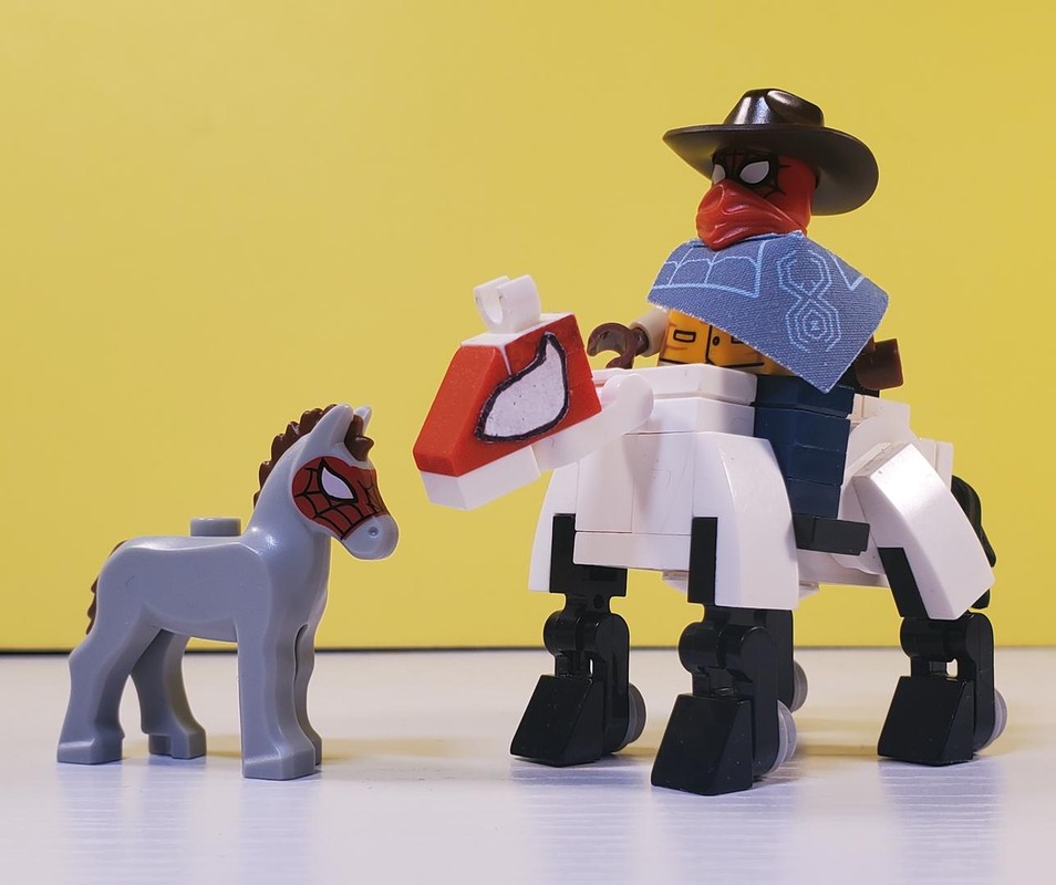 Lego Brick Built Horse -- Spdier-Horse -- Across the Spdier-Verse
