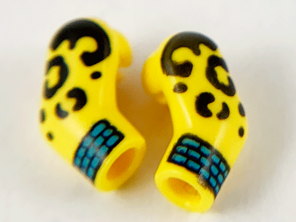 Lego Arm, (Matching Left and Right) Pair with Spots and Cuffs Pattern / Yellow